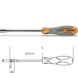 BETA Tournevis à douille 6 pans 4 mm série longue - 943BX (10 mm ____ Ø 13.8____ 009430010) 