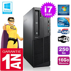 PC Lenovo M92p SFF Core I7-2600 Ram 16Go Disque 250 Go Graveur DVD Wifi W7 · Occasion 