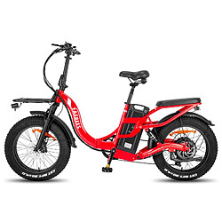 Vélo électrique FAFREES F20 X-MAX - Moteur 750W Batterie 48V30AH Assisted Autonomie 180KM Frein à Disque Hydraulique - Rouge