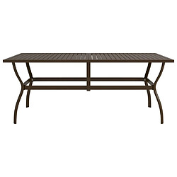 vidaXL Table de jardin Marron 190x80x72 cm Acier