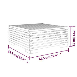 vidaXL Table basse de jardin 69,5x69,5x31 cm Bois massif de teck pas cher