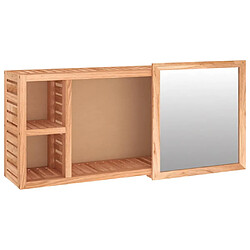 vidaXL Armoire à miroir 80x17x34 cm Bois massif de noyer