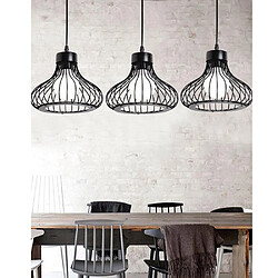 Stoex Suspension Lustre Industrielle Noire Simple Plafonnier Vintage À 3 Lumières Lustre Rétro Créatif Pour La Décoration Intérieure