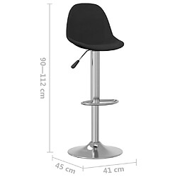 vidaXL Tabourets de bar lot de 2 noir tissu pas cher