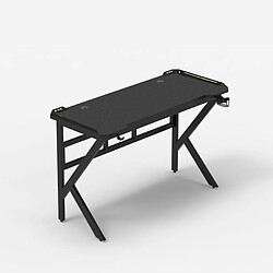 EGLI Bureau de jeu ergonomique à LED en carbone avec porte-gobelet 120x60 Sportbot LED 120 | Couleur: Noir pas cher