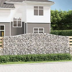 vidaXL Paniers à gabions arqués 7 pcs 400x50x140/160 cm Fer galvanisé 