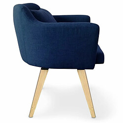 Paris Prix Fauteuil Scandinave en Tissu Delante 67cm Bleu