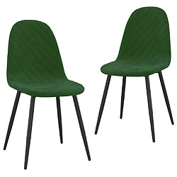 vidaXL Chaises à manger lot de 2 Vert foncé Velours