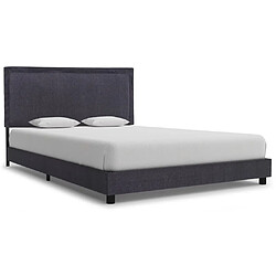 vidaXL Cadre de lit sans matelas gris foncé tissu 140x200 cm 