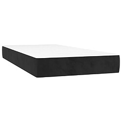 vidaXL Matelas de lit à ressorts ensachés noir 100x210x20 cm velours