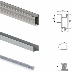 Acheter Emuca Système coulissant pour armoires à 2 portes avec roulement inférieur avec profils Sharp