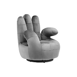 Avis Vente-Unique Fauteuil main pivotant CATCHY en velours - Anthracite