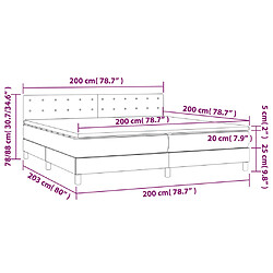 vidaXL Sommier à lattes de lit matelas et LED Gris clair 200x200 cm pas cher