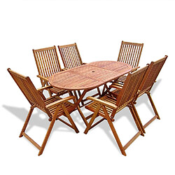 vidaXL Ensemble à manger d'extérieur 7 pcs Bois d'acacia solide