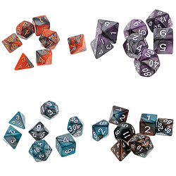 28Pcs Acrylique Deux Couleurs Polyédrique Dés Pour D & D DND RPG MTG Table Games