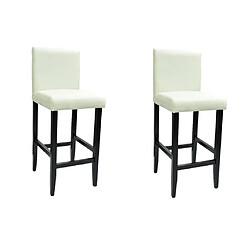 vidaXL Tabourets de bar lot de 2 blanc similicuir