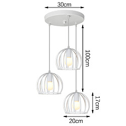 Stoex Suspension Luminaire Vintage 3 Lumières Lustre Moderne Plafonnier Rond en Métal Fer Pour Cuisine Ferme Couloir Intérieur Or Rose pas cher