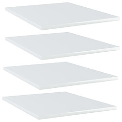 vidaXL Panneaux de bibliothèque 4 pcs blanc brillant bois d’ingénierie