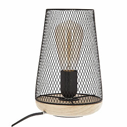 Atmosphera, Createur D'Interieur Lampe à poser en fer et bois - H. 23 cm - Noir