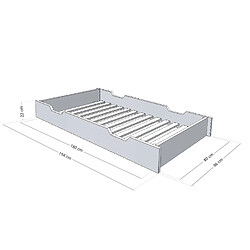 Avis Youdoit Tiroir de lit 80 x 200 avec sommier BUDDY - vert sauge