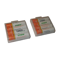 8 x Batteries vhbw AAA, Micro, R3, HR03 1000mAh pour AEG Eole 1425, 1800B, 1825