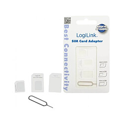 LOGILINK Kit adaptateur pour carte sim Nano et Micro SIM + clé