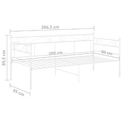 vidaXL Cadre de canapé-lit sans matelas blanc métal 90x200 cm pas cher