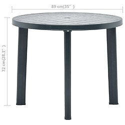 vidaXL Table de jardin Vert 89 cm Plastique pas cher