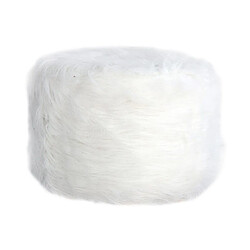 Pouf rond rembourré en tissu recouvert d'un petit tabouret blanc - 35cm