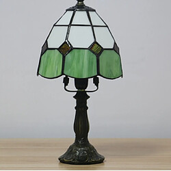 Acheter Wewoo Lampe Chambre à coucher en verre d'église d'époque lSalle de salon bar café décoration petite de tableStyle Base alliage vert