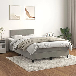 vidaXL Sommier à lattes de lit et matelas Gris clair 120x200cm Velours