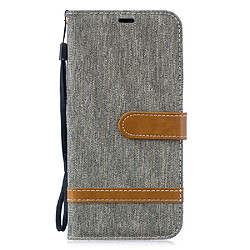 Etui en PU tissu jeans de couleur assortie gris pour votre Huawei P30 Lite