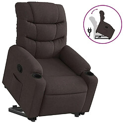 Maison Chic Fauteuil Relax pour salon, Fauteuil inclinable marron foncé tissu -GKD88665