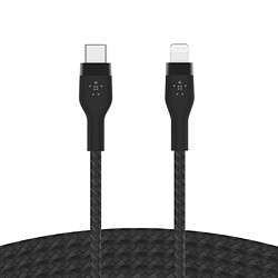 Cbl S tressé USB-C LTG 2M noi Belkin Cbl Silicone tressé US