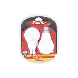 Avis XanLite Lot de 2 Ampoules LED A60, culot B22, 10W cons. (60W eq.), lumière blanc chaud