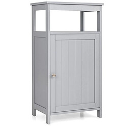 Helloshop26 Armoire de rangement de salle de bain meuble de rangement avec étagère ouverte et placard à porte 45 x 30 x 84 cm gris 20_0006128