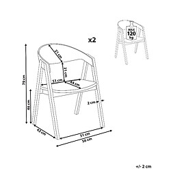 Avis Beliani Chaise de salle à manger Set de 2 Gris clair YUBA