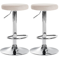 Non Lot de 2 tabourets de bar Ponte velours chrome 