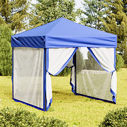 vidaXL Tente de réception pliable avec parois Bleu 2x2 m