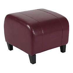 Avis Mendler Tabouret pouf cuir EMMEN, 39x45x47cm ~ rouge