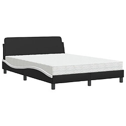 Vidaxl Lit avec matelas noir et blanc 120x200 cm similicuir 