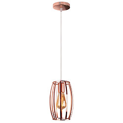 Stoex Lampes de Plafond Abat-Jour forme Olive Suspension Lustre Cage Douille Eclairage Style Industrielle E27 Or rose