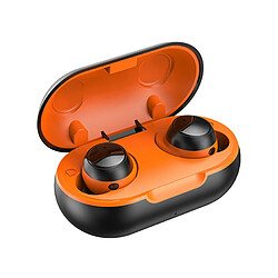 LUUCOZK Écouteurs intra-auriculaires sans fil TWS-22 Mini écouteurs Bluetooth 5.0 compatibles-Orange 