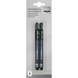 Sigel Artverum Marqueur craie liquide effaçable 20 pointe ogive 1-2 mm Noir