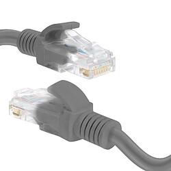 Câble Réseau Ethernet RJ45 Catégorie 6 Connexion Rapide Fiable 1.8m LinQ Gris