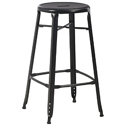 vidaXL Tabourets de bar lot de 4 noir acier