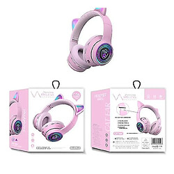 Universal Casque bluetooth sans fil lumineux oreille de chat casque portable pliable pc 