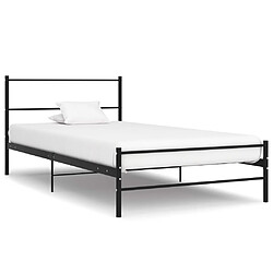 vidaXL Cadre de lit sans matelas noir métal 100x200 cm