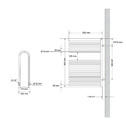 ML DESIGN MODERN LIVING Radiateur de salle de bains 500x800 mm Anthracite ML-Design pas cher