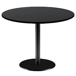 Restootab Table Ø120cm - modèle Rome pied et noir uni